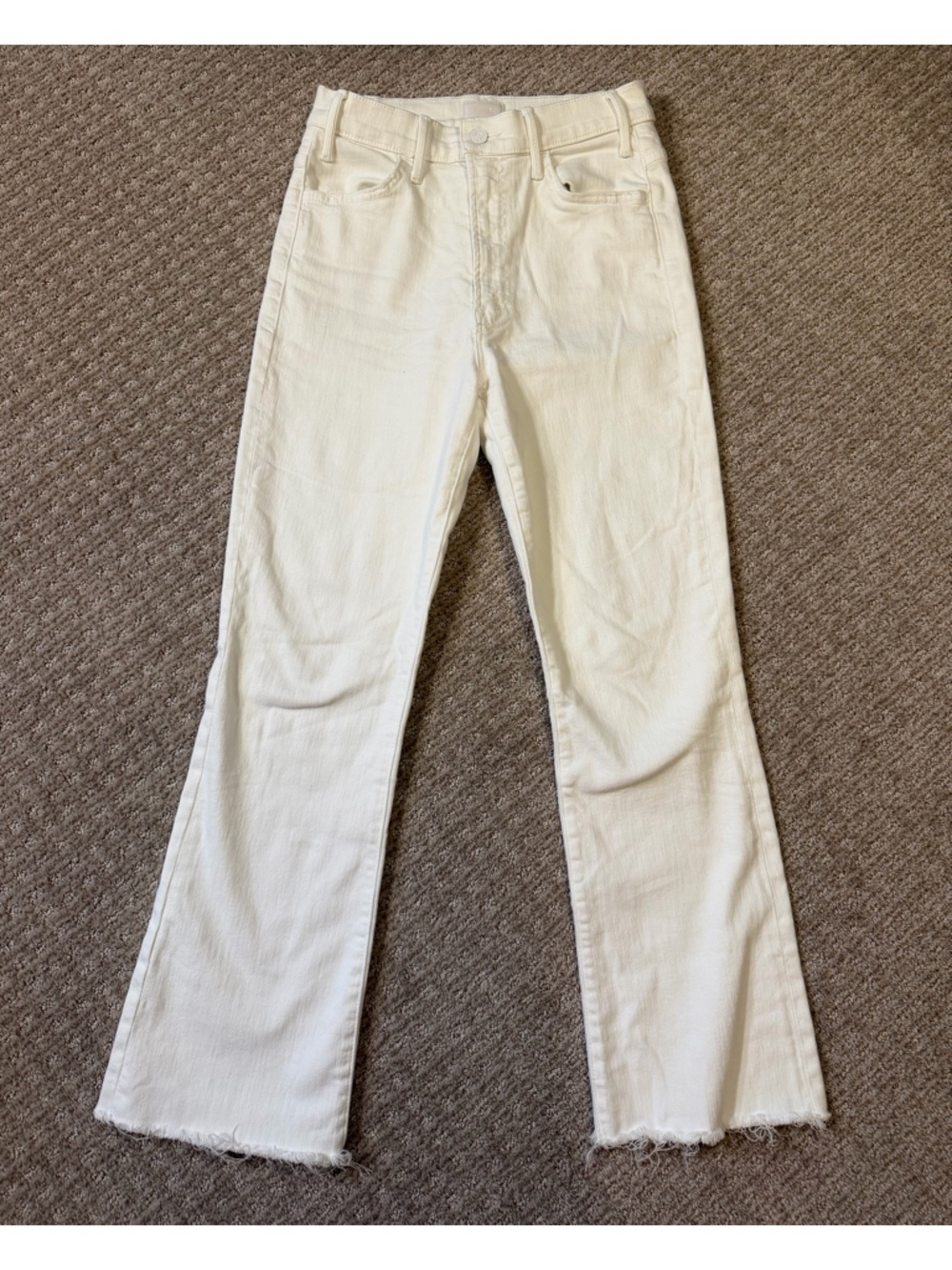 MOTHER white Straight Leg Jeans size 27